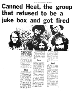 Melody Maker 9-14-1968 - Canned Heat, the group that refused to be a jukebox and got fired